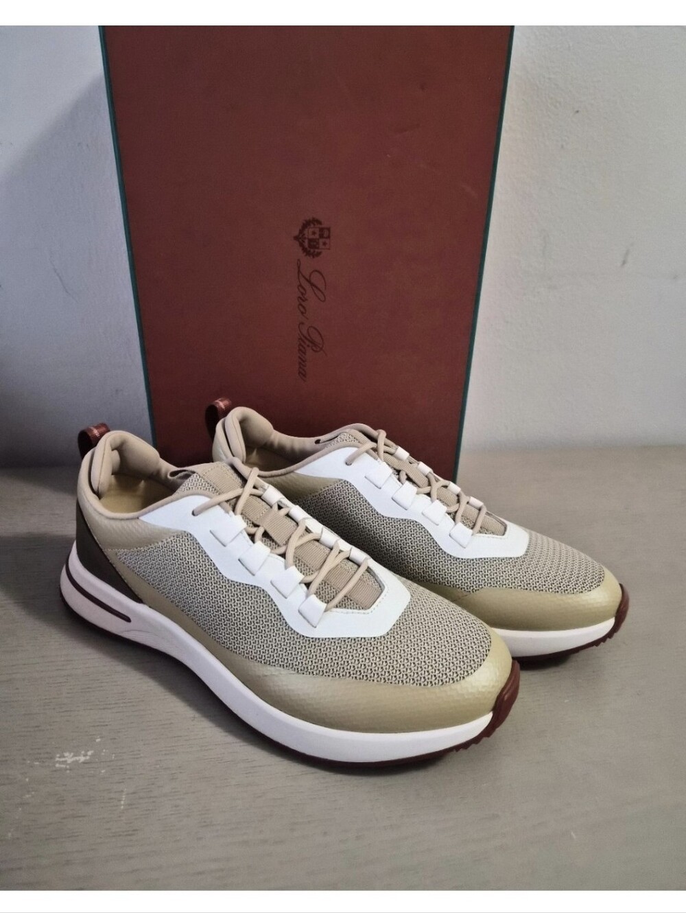 Loro Piana Beige, White Weekend Walk Sneakers Size 42.5 /9.5 New In Box